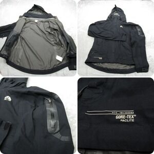 Nike Gortex Jacket Womens Medium 8-10 Black Light Pack Waterproof Hood ACG VTG‎